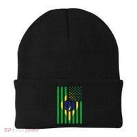 Brazil Brasil Soccer Usa America Flag Jersey Women Beanie thumb 0