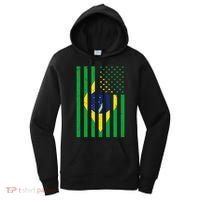 Brazil Brasil Soccer Usa America Flag Jersey Women Women's Hoodie thumb 0