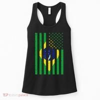 Brazil Brasil Soccer Usa America Flag Jersey Women Women's Tank Top thumb 0
