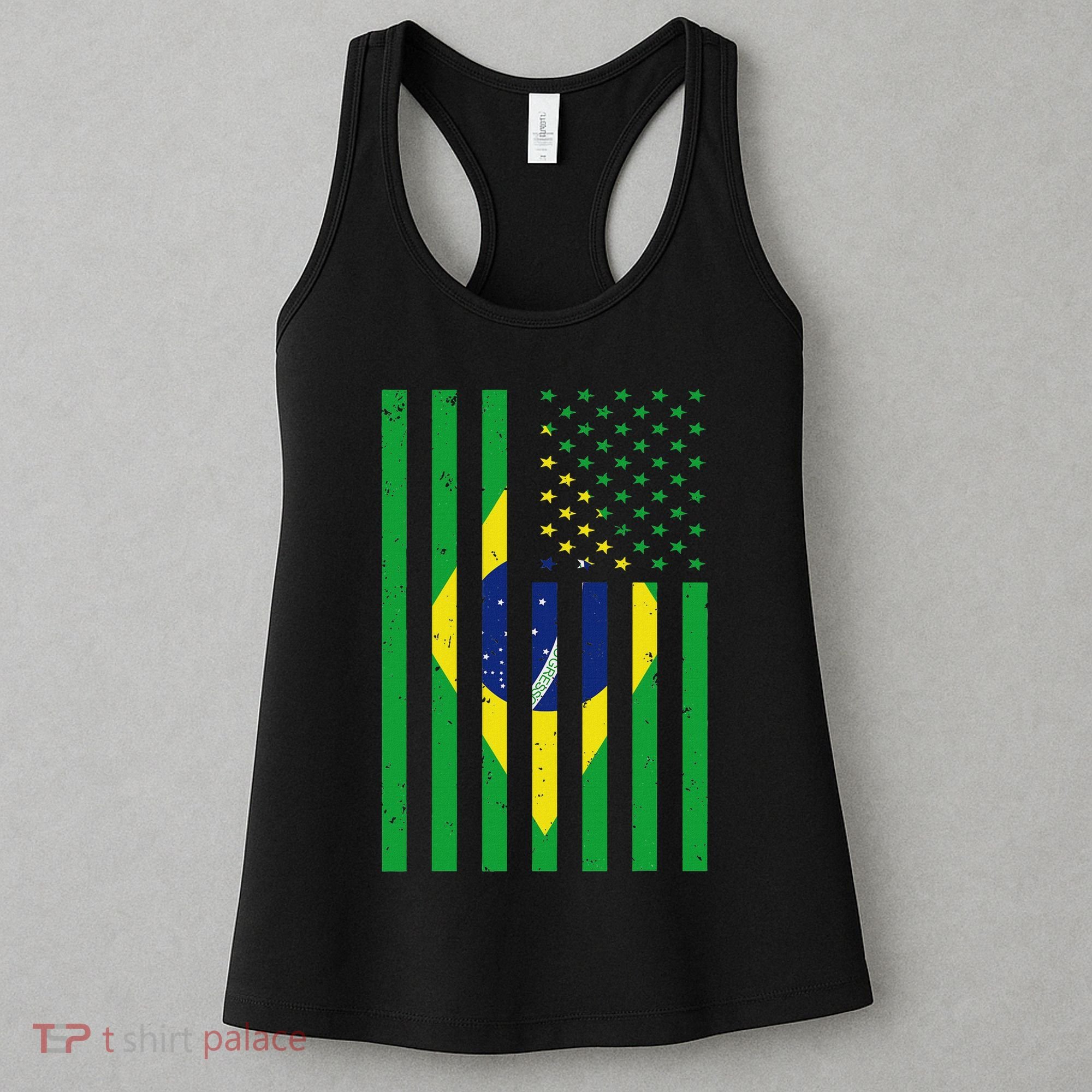 Brazil Brasil Soccer Usa America Flag Jersey Women Women's Tank Top