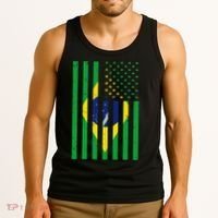Brazil Brasil Soccer Usa America Flag Jersey Women Tank Top thumb 3