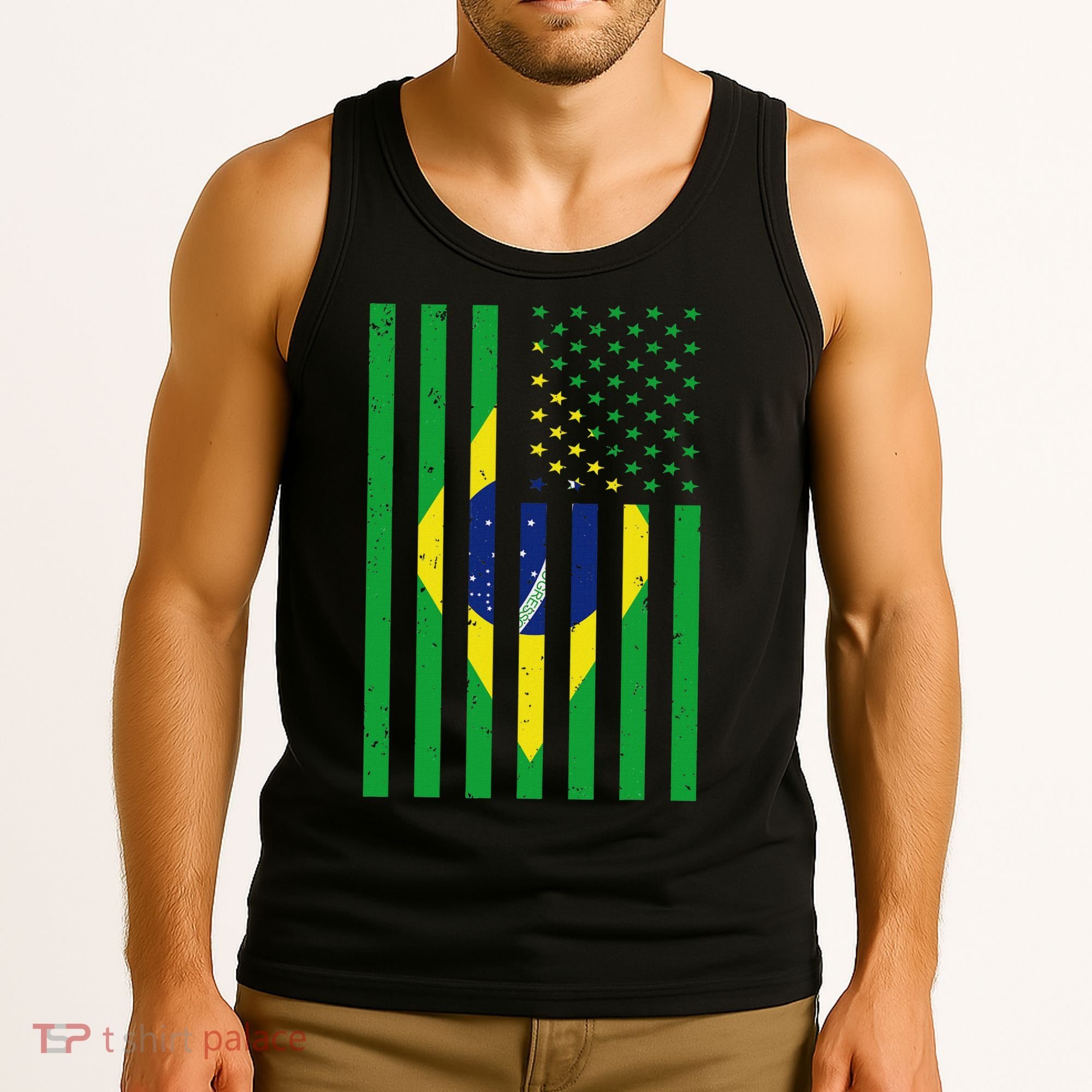 Brazil Brasil Soccer Usa America Flag Jersey Women Tank Top