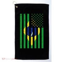 Brazil Brasil Soccer Usa America Flag Jersey Women Golf Towel thumb 0