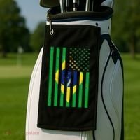 Brazil Brasil Soccer Usa America Flag Jersey Women Golf Towel thumb 2