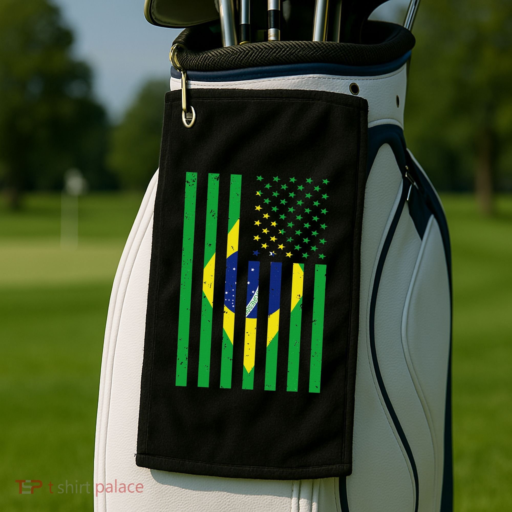 Brazil Brasil Soccer Usa America Flag Jersey Women Golf Towel