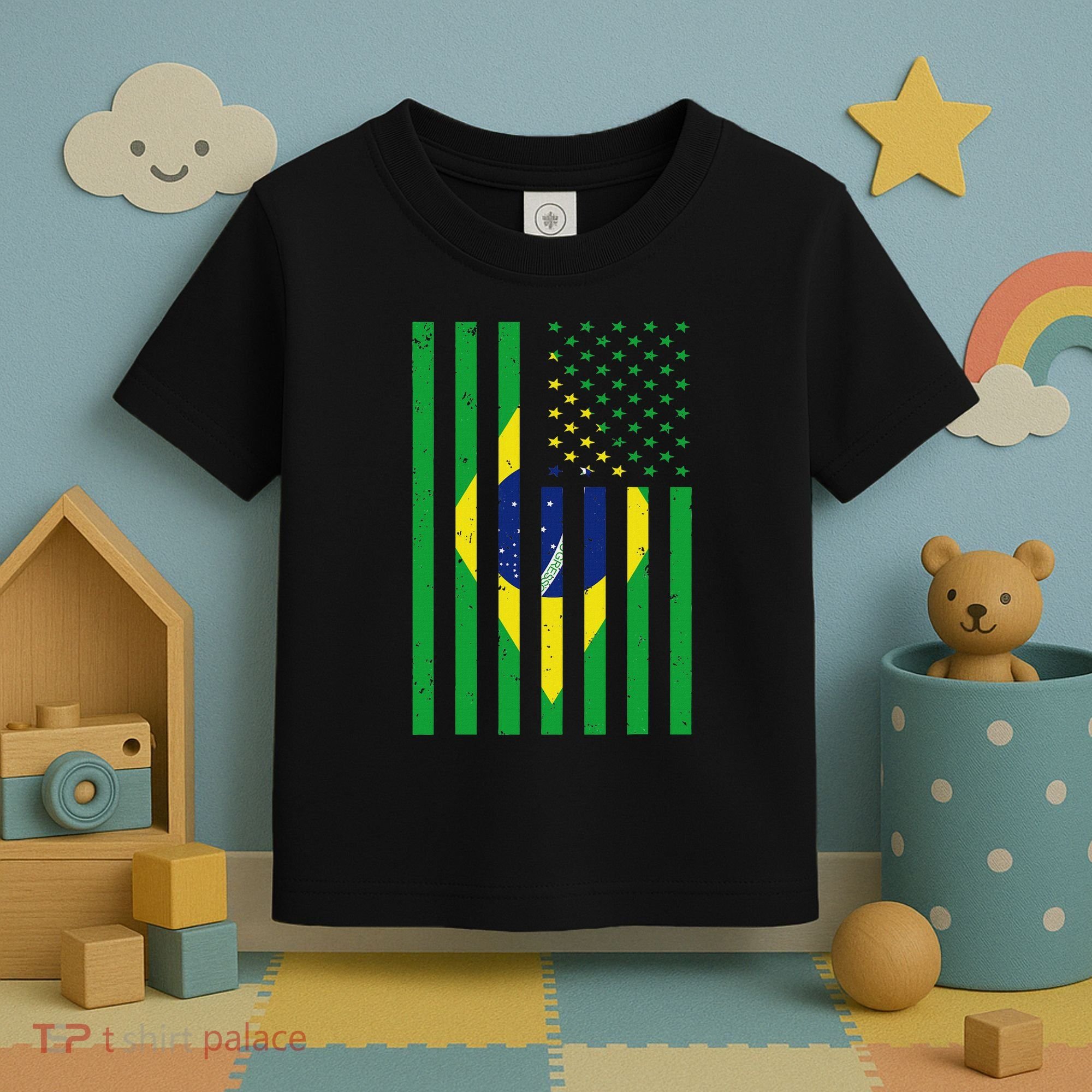 Brazil Brasil Soccer Usa America Flag Jersey Women Toddler T-Shirt