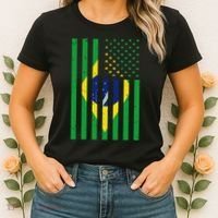 Brazil Brasil Soccer Usa America Flag Jersey Women Women's T-Shirt thumb 2