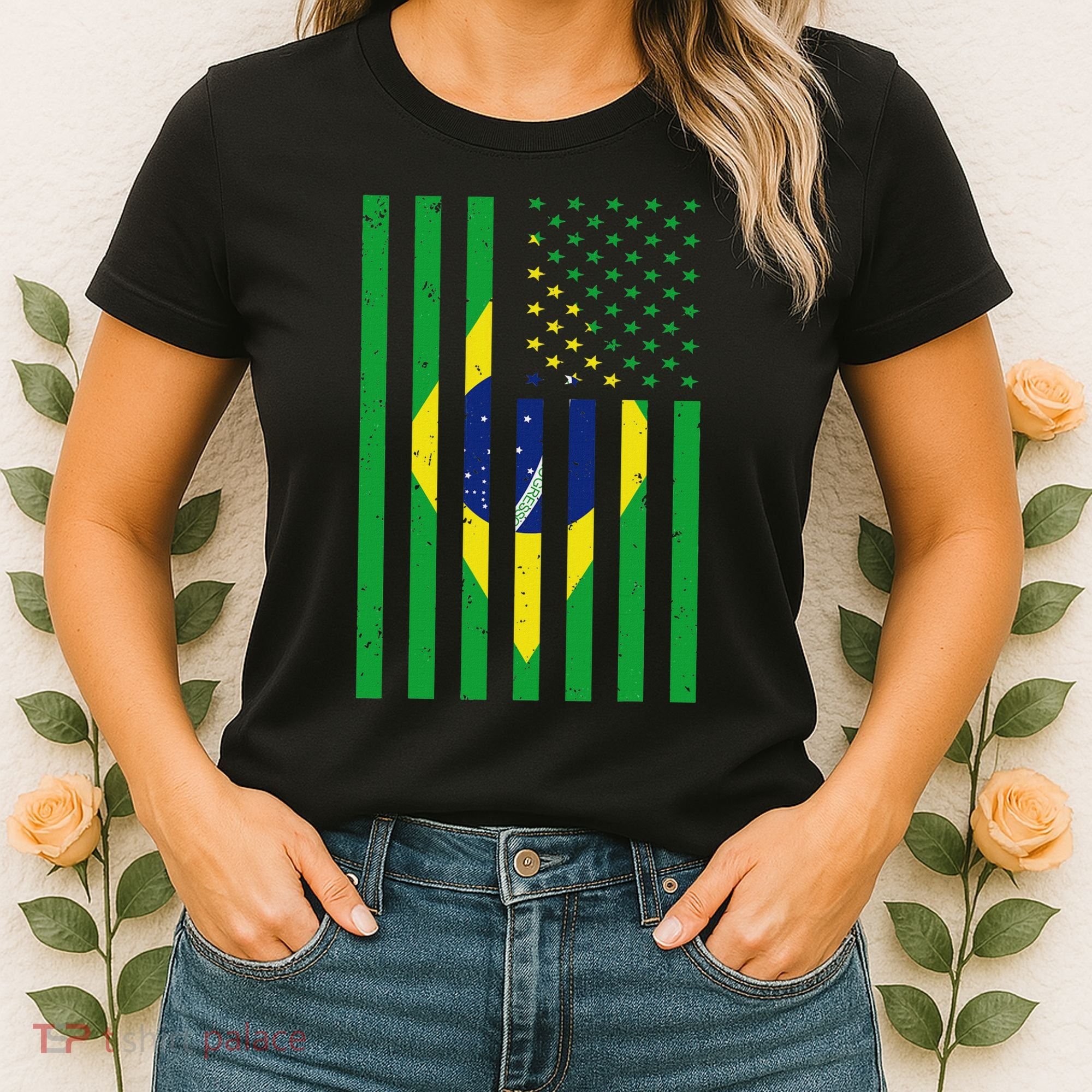 Brazil Brasil Soccer Usa America Flag Jersey Women Women's T-Shirt