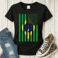 Brazil Brasil Soccer Usa America Flag Jersey Women Women's T-Shirt thumb 3