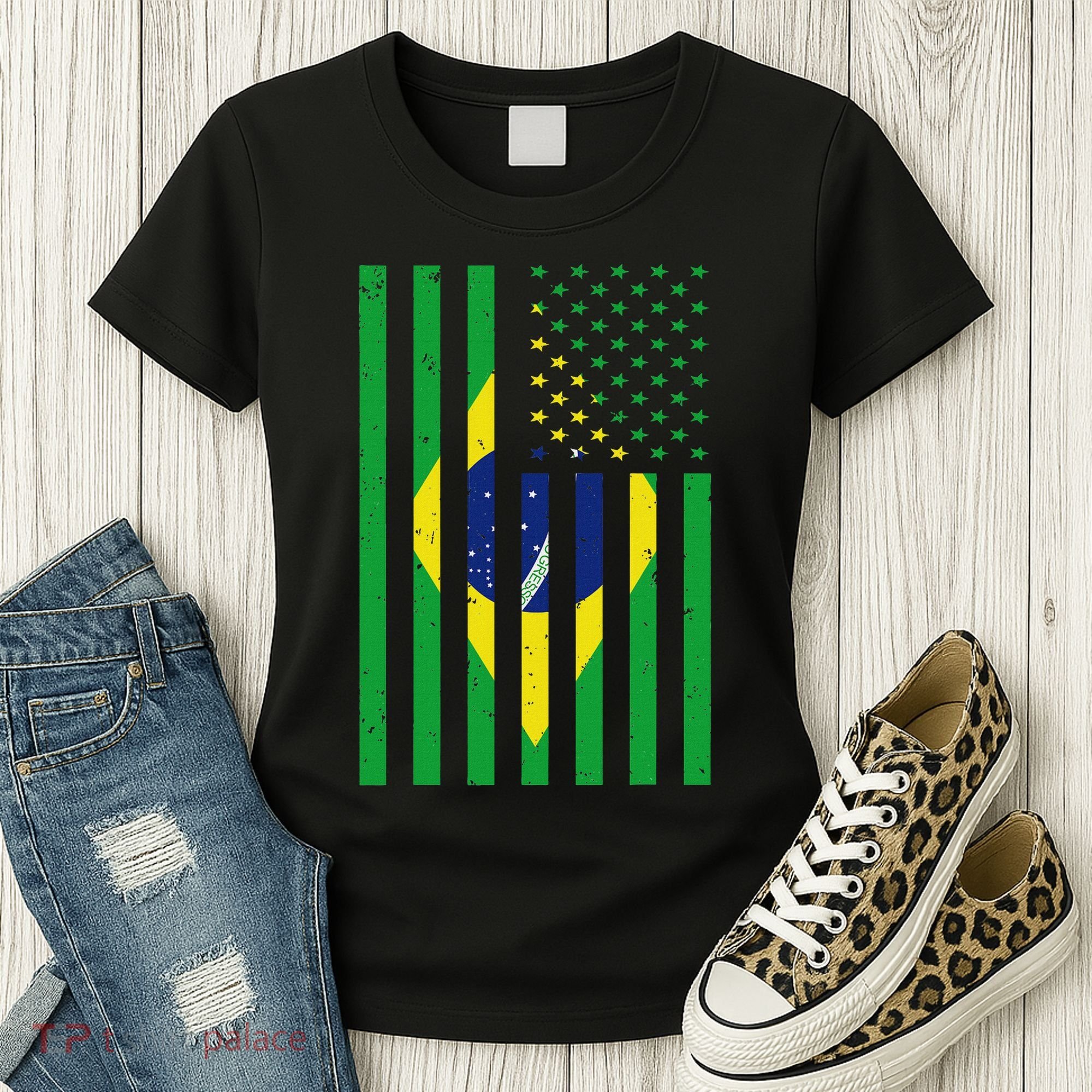 Brazil Brasil Soccer Usa America Flag Jersey Women Women's T-Shirt