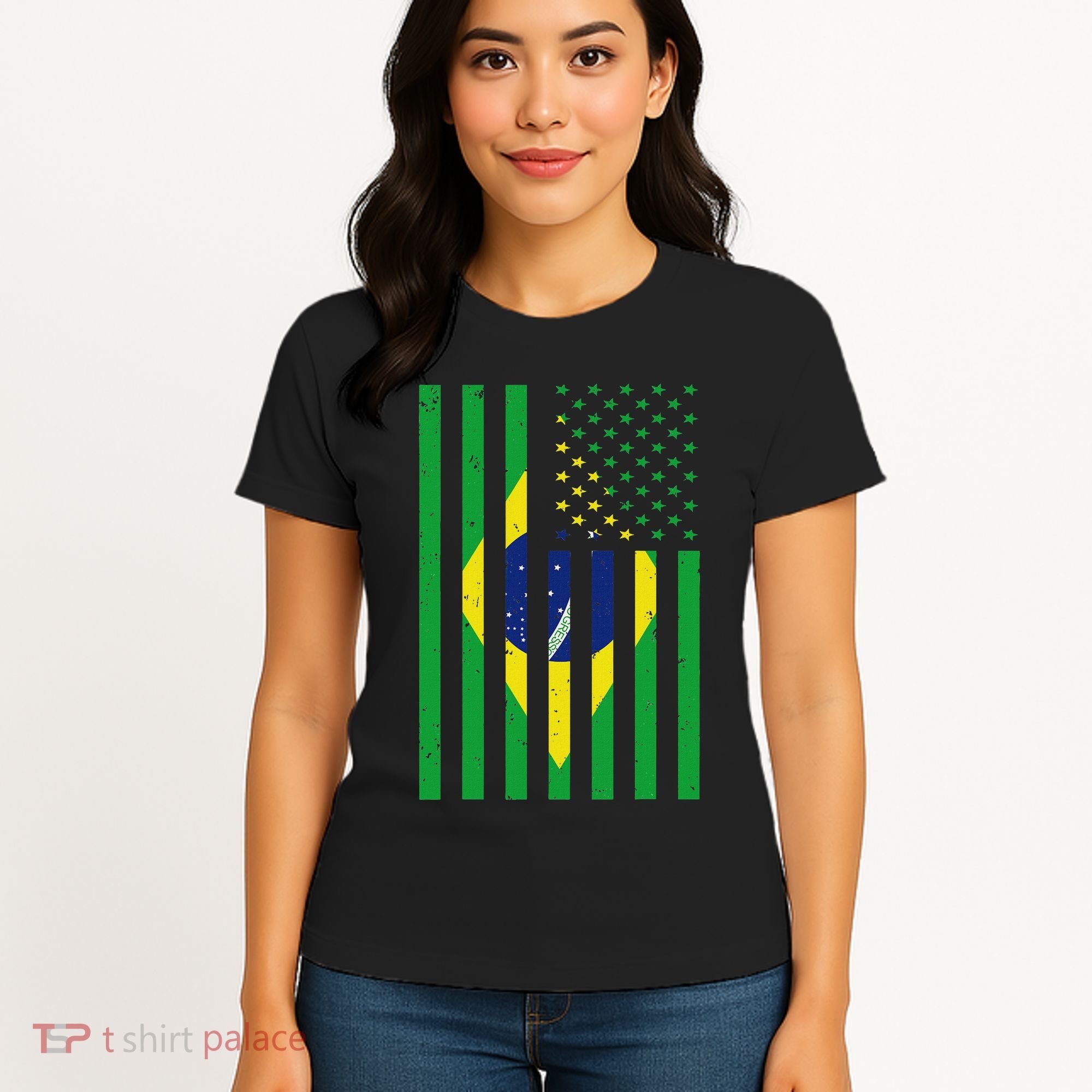 Brazil Brasil Soccer Usa America Flag Jersey Women Women's T-Shirt