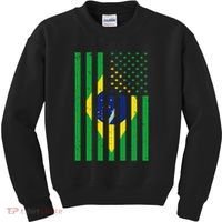 Brazil Brasil Soccer Usa America Flag Jersey Women Kids Sweatshirt thumb 0