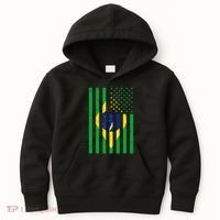 Brazil Brasil Soccer Usa America Flag Jersey Women Kids Hoodie thumb 0