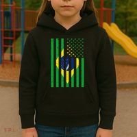 Brazil Brasil Soccer Usa America Flag Jersey Women Kids Hoodie thumb 3