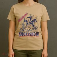 Boho Bull Skull Cow Oklahoma Smokeshow Western Country T-Shirt thumb 4