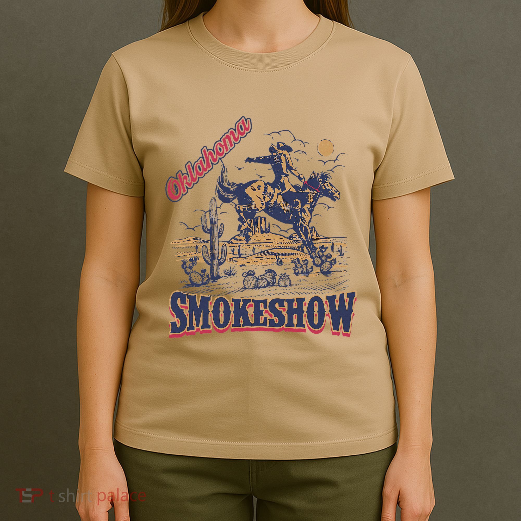 Boho Bull Skull Cow Oklahoma Smokeshow Western Country T-Shirt