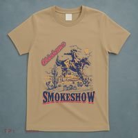 Boho Bull Skull Cow Oklahoma Smokeshow Western Country T-Shirt thumb 5