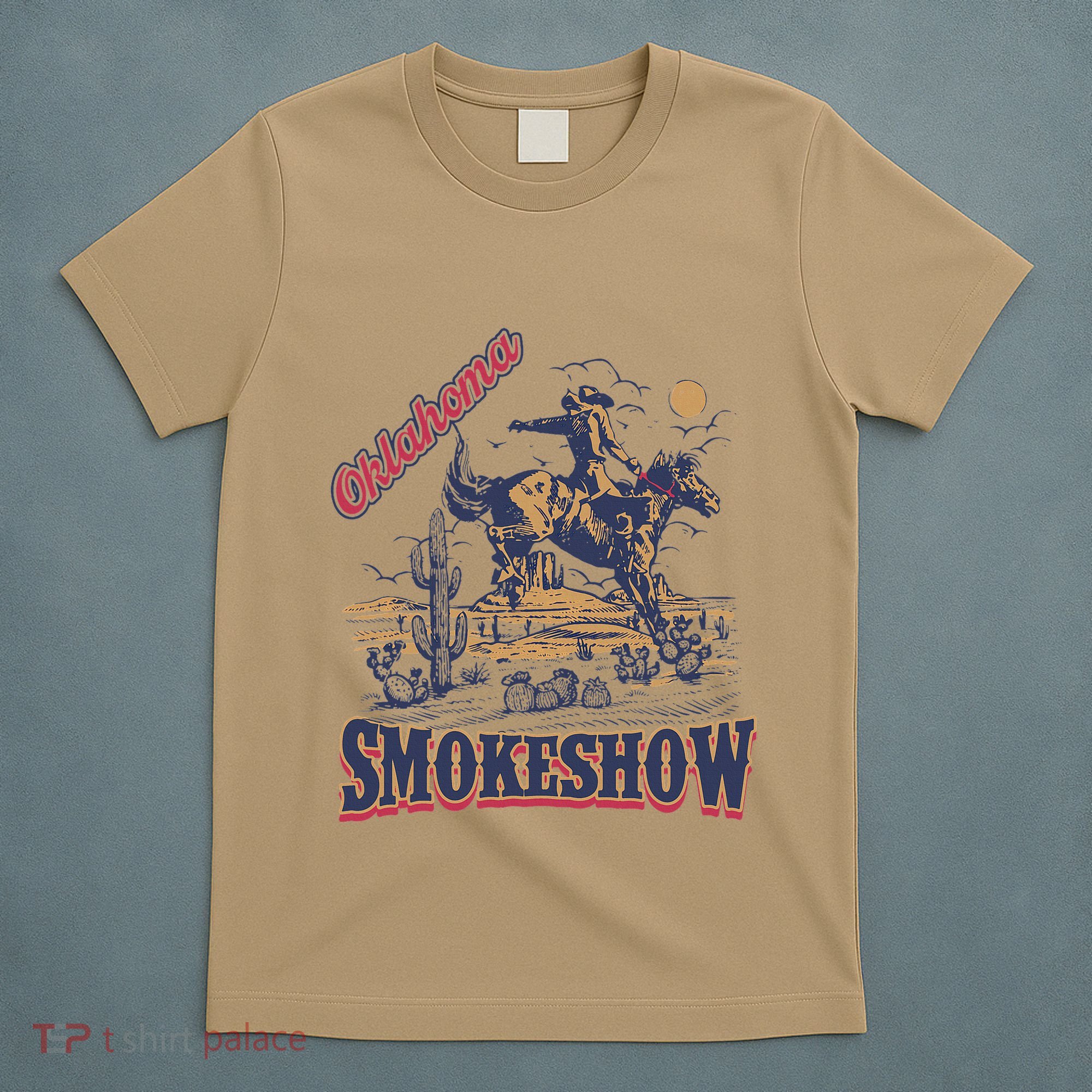 Boho Bull Skull Cow Oklahoma Smokeshow Western Country T-Shirt