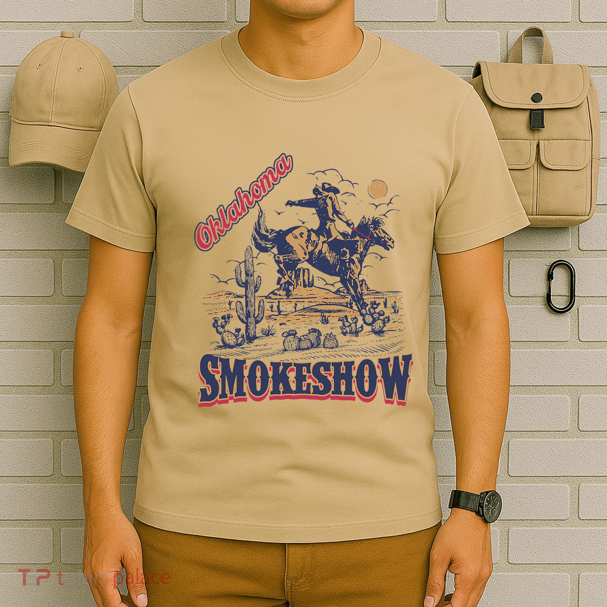 Boho Bull Skull Cow Oklahoma Smokeshow Western Country T-Shirt