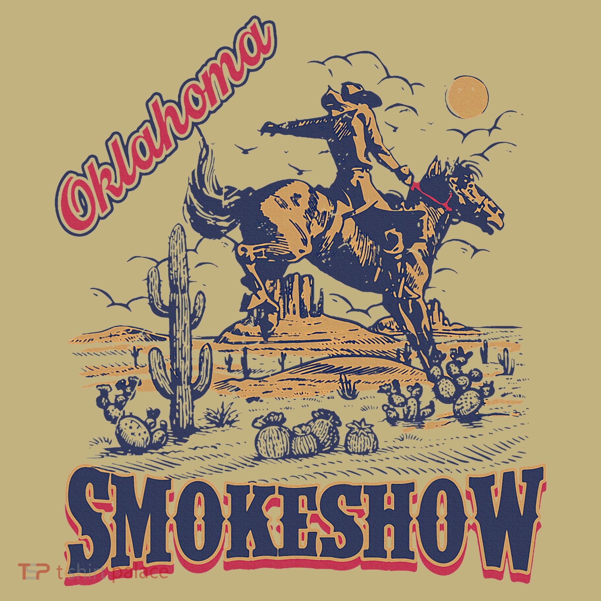 Boho Bull Skull Cow Oklahoma Smokeshow Western Country T-Shirt