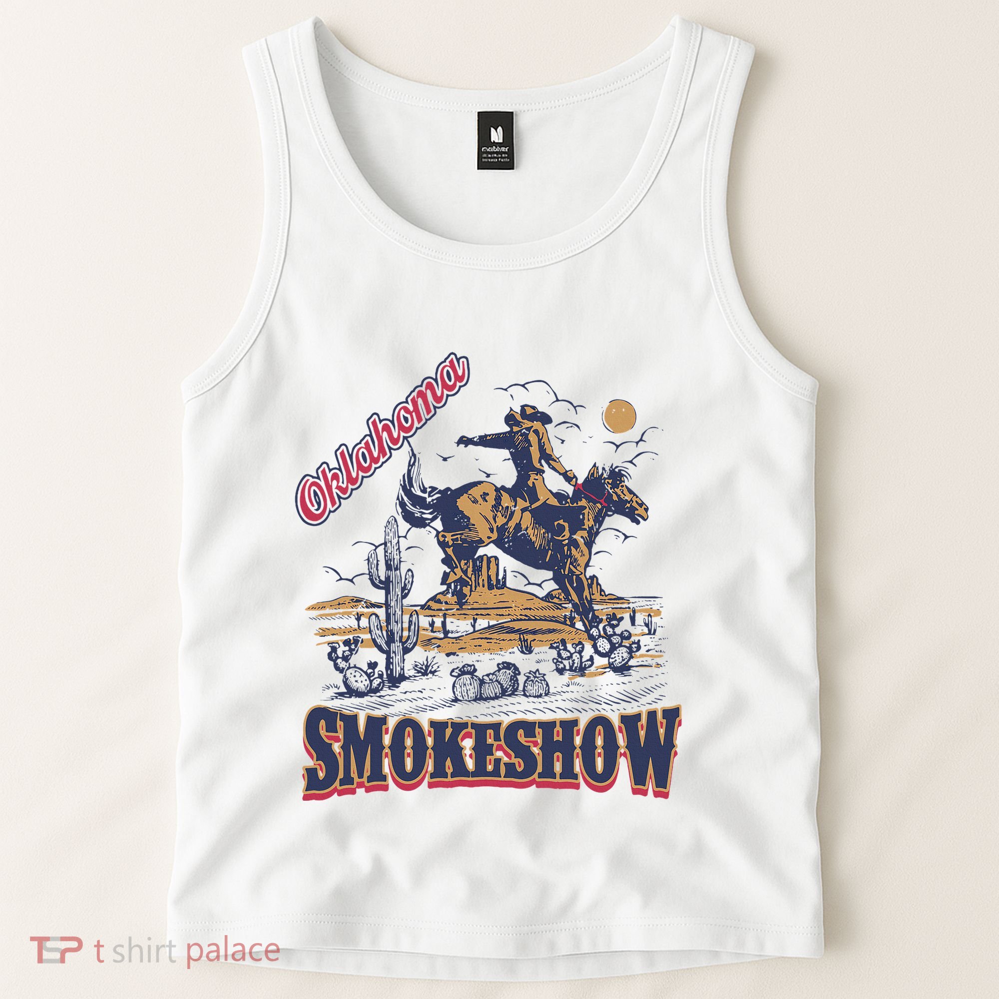 Boho Bull Skull Cow Oklahoma Smokeshow Western Country Tank Top