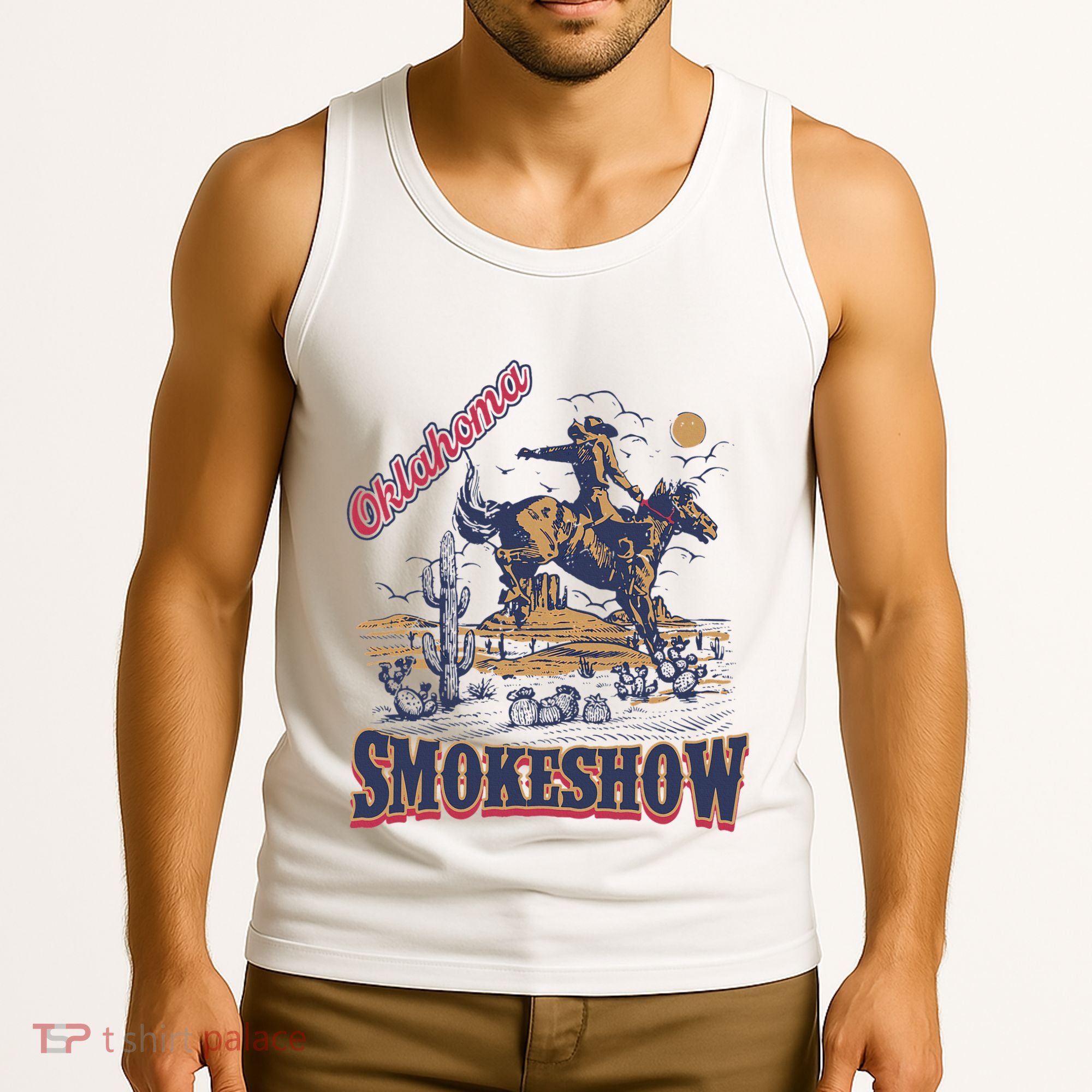 Boho Bull Skull Cow Oklahoma Smokeshow Western Country Tank Top