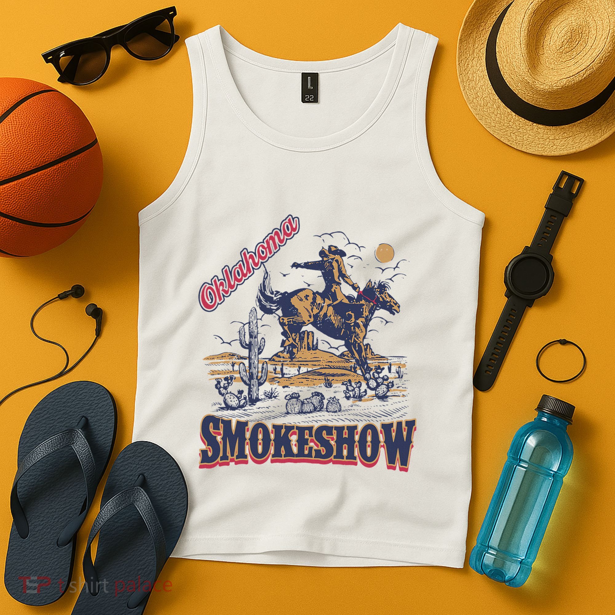 Boho Bull Skull Cow Oklahoma Smokeshow Western Country Tank Top