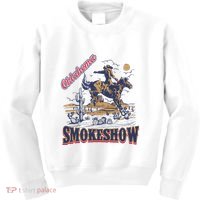 Boho Bull Skull Cow Oklahoma Smokeshow Western Country Kids Sweatshirt thumb 0