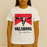 Boho Bull Skull Cow Oklahoma Smokeshow Western Country T-Shirt thumb 4