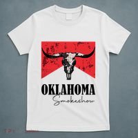 Boho Bull Skull Cow Oklahoma Smokeshow Western Country T-Shirt thumb 5