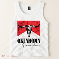 Boho Bull Skull Cow Oklahoma Smokeshow Western Country Tank Top thumb 2