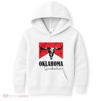 Boho Bull Skull Cow Oklahoma Smokeshow Western Country Kids Hoodie thumb 0