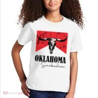 Boho Bull Skull Cow Oklahoma Smokeshow Western Country Kids T-Shirt thumb 2
