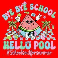 Bye Bye School Hello Pool Schools Out For Summer Teacher Santa Hat thumb 1