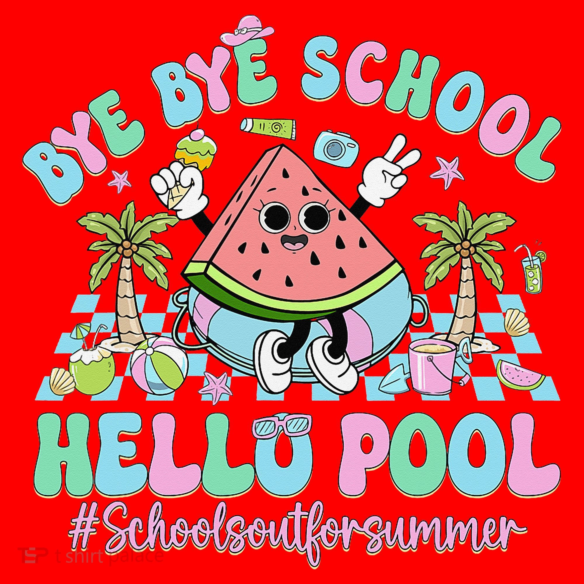 Bye Bye School Hello Pool Schools Out For Summer Teacher Santa Hat