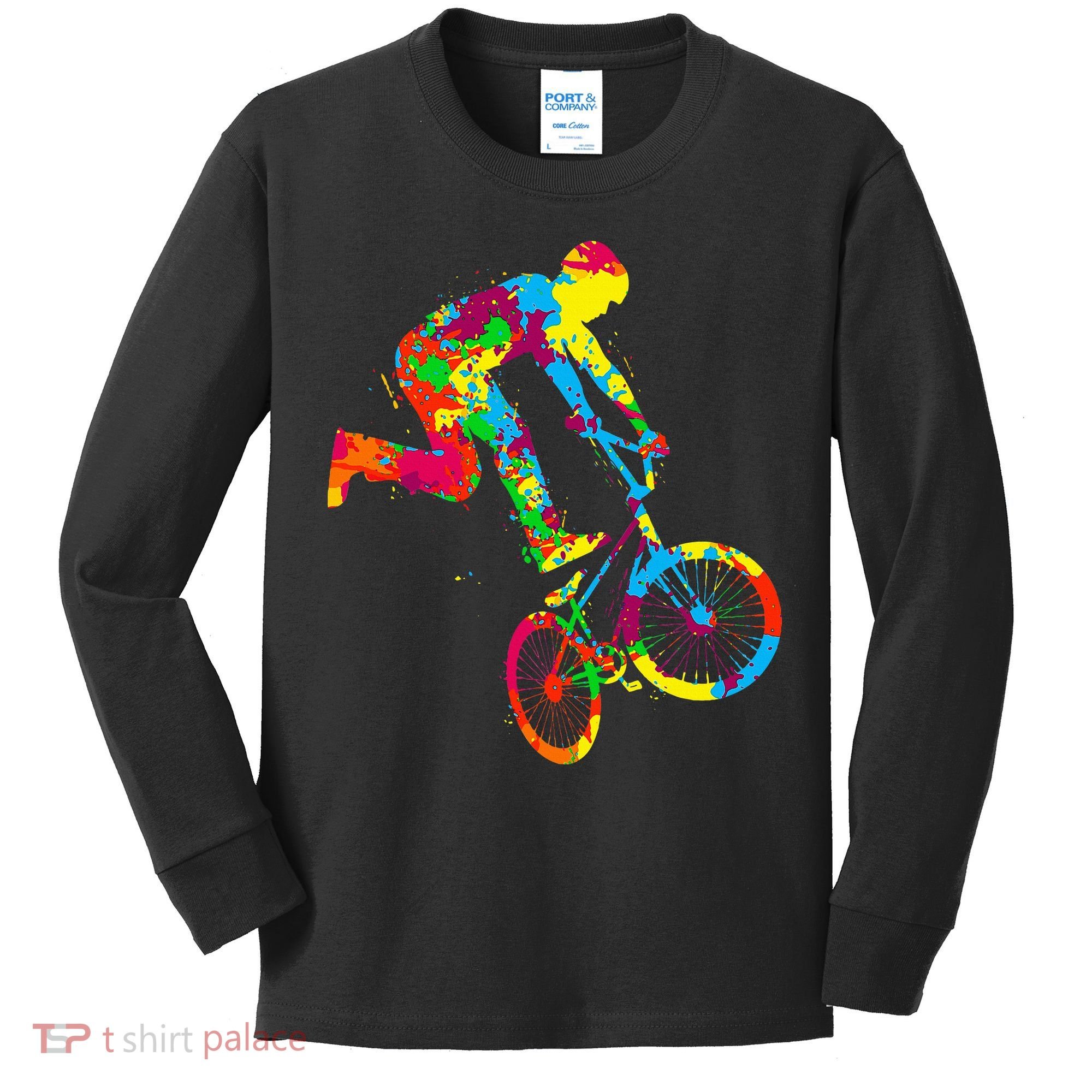 Bmx Bike Stunt Rider Children Kids Long Sleeve Shirt