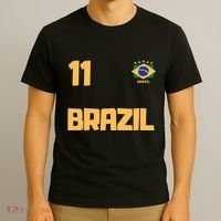 Brasil Brazil Soccer Jersey Football Number 11 Brazilian T-Shirt thumb 3