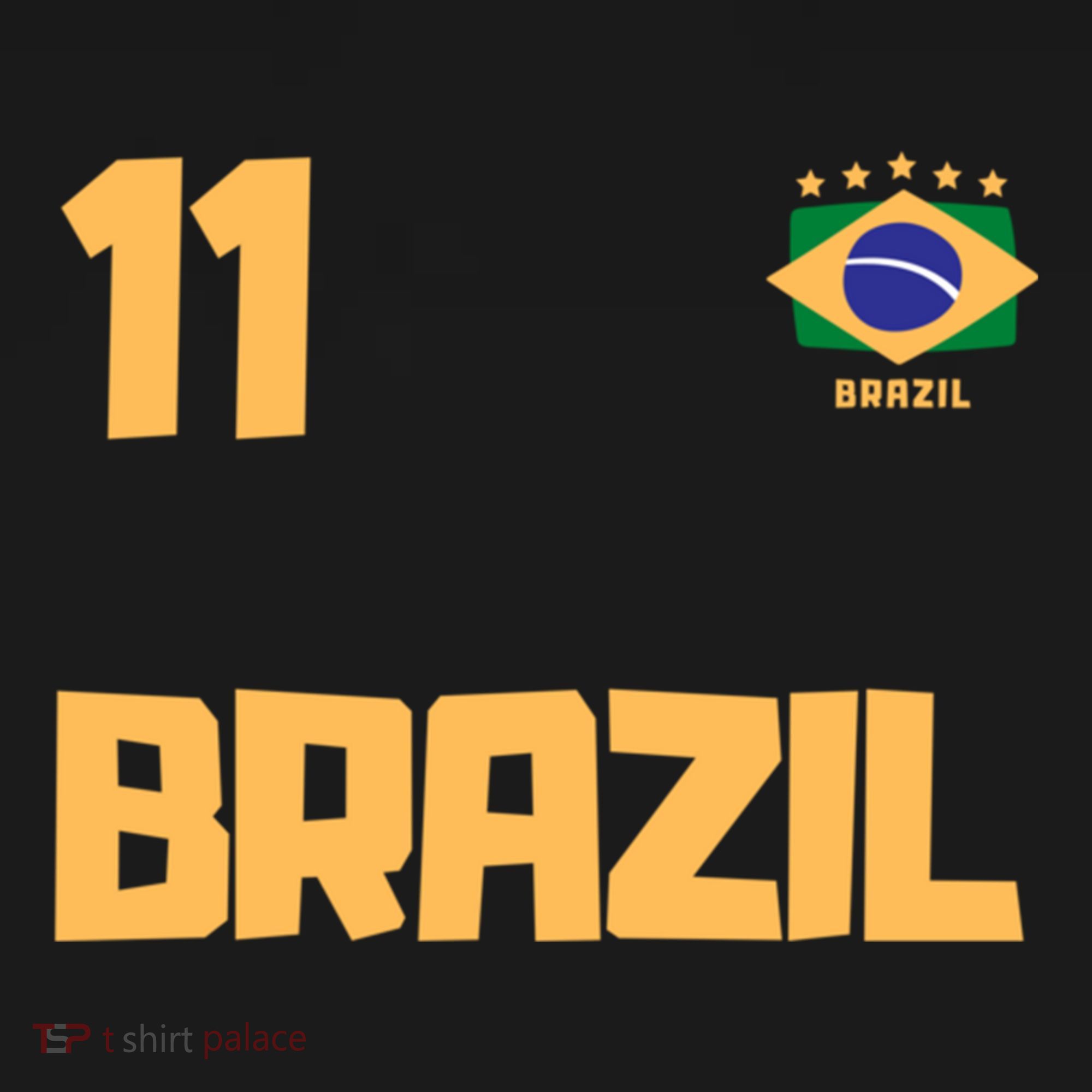 Brasil Brazil Soccer Jersey Football Number 11 Brazilian T-Shirt