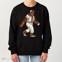 Bigfoot Baseball Sasquatch Playing Baseball Player Women's Sweatshirt thumb 0
