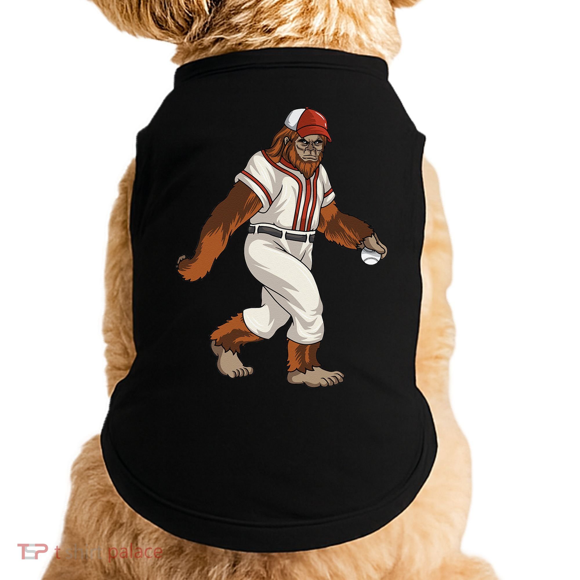 Bigfoot Baseball Sasquatch Playing Baseball Player Doggie Tank