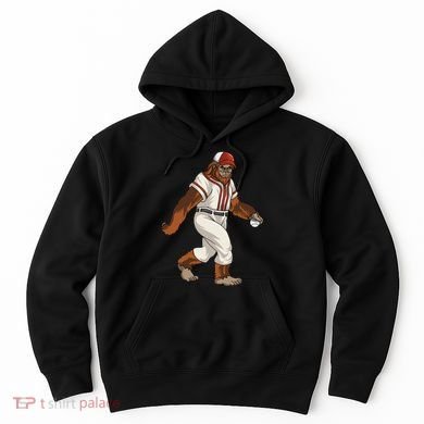 Bigfoot Baseball Sasquatch Playing Baseball Player Hoodie