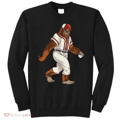 Bigfoot Baseball Sasquatch Playing Baseball Player Sweatshirt