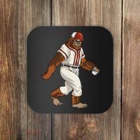 Bigfoot Baseball Sasquatch Playing Baseball Player Coaster thumb 0