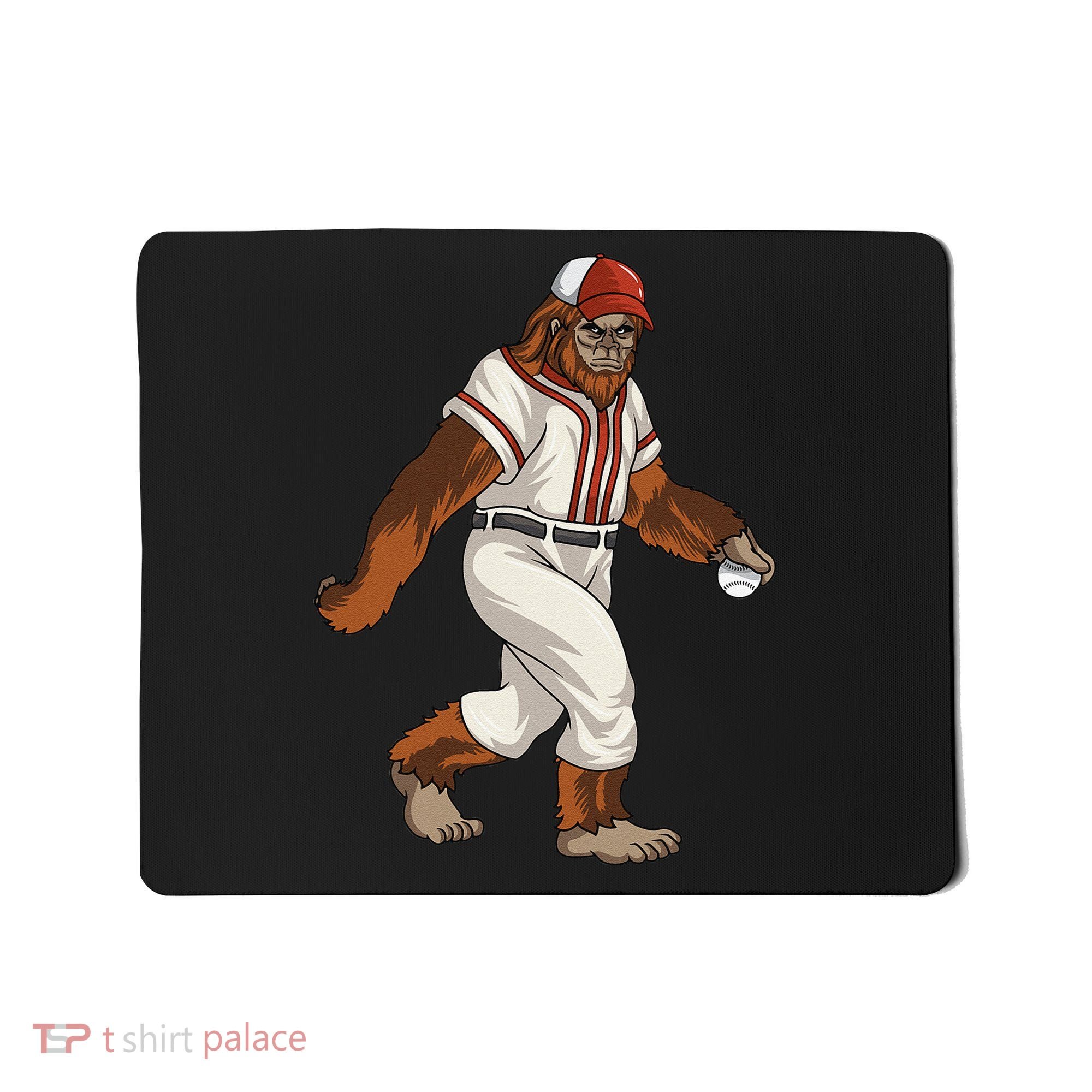 Bigfoot Baseball Sasquatch Playing Baseball Player Mousepad