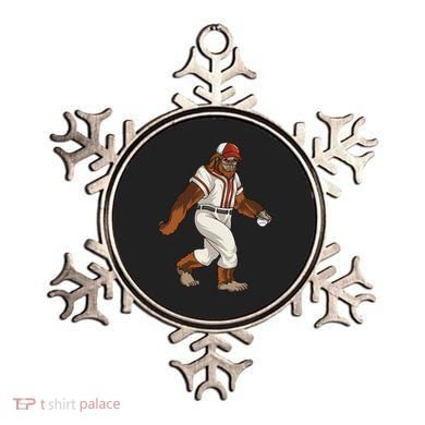 Bigfoot Baseball Sasquatch Playing Baseball Player Ornament