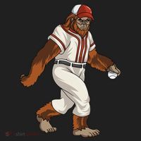 Bigfoot Baseball Sasquatch Playing Baseball Player Hat thumb 2