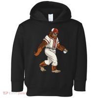 Bigfoot Baseball Sasquatch Playing Baseball Player Toddler Hoodie thumb 0