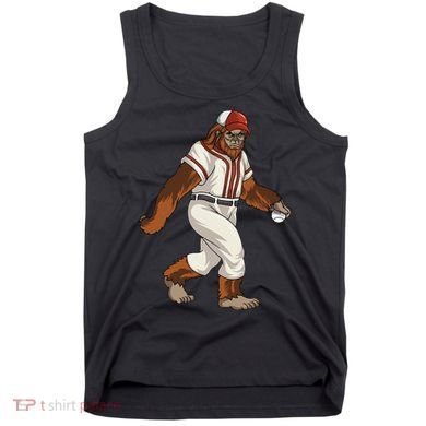 Bigfoot Baseball Sasquatch Playing Baseball Player Tank Top