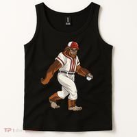 Bigfoot Baseball Sasquatch Playing Baseball Player Tank Top thumb 2