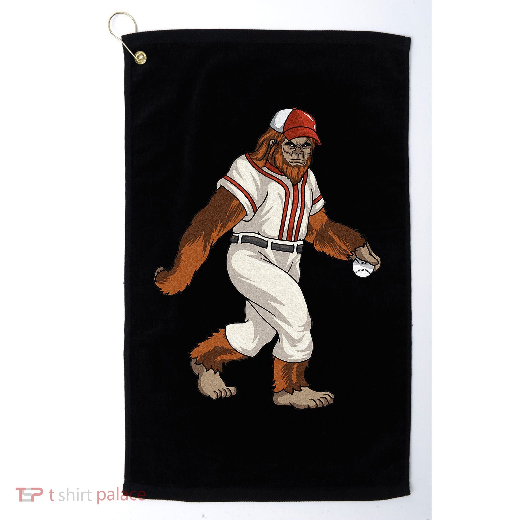 Bigfoot Baseball Sasquatch Playing Baseball Player Golf Towel